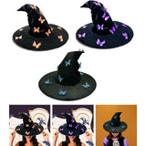 Maxbell Halloween Witch Hat Decor Adults Photo Props for Party Fancy Dress Carnivals Orange Butterfly
