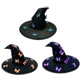 Maxbell Halloween Witch Hat Decor Adults Photo Props for Party Fancy Dress Carnivals Orange Butterfly