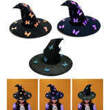 Maxbell Halloween Witch Hat Decor Adults Photo Props for Party Fancy Dress Carnivals Orange Butterfly