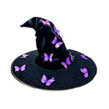 Maxbell Halloween Witch Hat Decor Adults Photo Props for Party Fancy Dress Carnivals Purple Butterfly