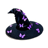 Maxbell Halloween Witch Hat Decor Adults Photo Props for Party Fancy Dress Carnivals Purple Butterfly