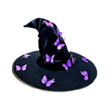 Maxbell Halloween Witch Hat Decor Adults Photo Props for Party Fancy Dress Carnivals Purple Butterfly