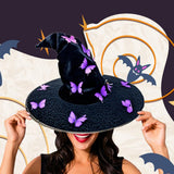 Maxbell Halloween Witch Hat Decor Adults Photo Props for Party Fancy Dress Carnivals Purple Butterfly