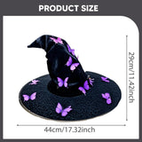 Maxbell Halloween Witch Hat Decor Adults Photo Props for Party Fancy Dress Carnivals Purple Butterfly