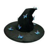 Maxbell Halloween Witch Hat Decor Adults Photo Props for Party Fancy Dress Carnivals Blue Butterfly