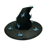 Maxbell Halloween Witch Hat Decor Adults Photo Props for Party Fancy Dress Carnivals Blue Butterfly