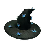 Maxbell Halloween Witch Hat Decor Adults Photo Props for Party Fancy Dress Carnivals Blue Butterfly
