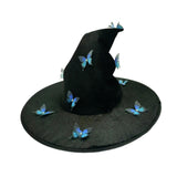 Maxbell Halloween Witch Hat Decor Adults Photo Props for Party Fancy Dress Carnivals Blue Butterfly