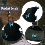 Maxbell Halloween Witch Hat Decor Adults Photo Props for Party Fancy Dress Carnivals Blue Butterfly