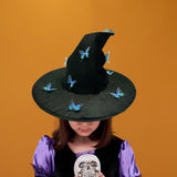 Maxbell Halloween Witch Hat Decor Adults Photo Props for Party Fancy Dress Carnivals Blue Butterfly