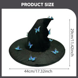 Maxbell Halloween Witch Hat Decor Adults Photo Props for Party Fancy Dress Carnivals Blue Butterfly