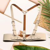 Maxbell Women's Waist Harness Belt Punk Body Waist Belt for Streetwear Festival Lady Khaki