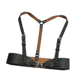 Maxbell Women's Waist Harness Belt Punk Body Waist Belt for Streetwear Festival Lady Black