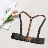 Maxbell Women's Waist Harness Belt Punk Body Waist Belt for Streetwear Festival Lady Black