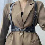 Maxbell Women's Waist Harness Belt Punk Body Waist Belt for Streetwear Festival Lady Black