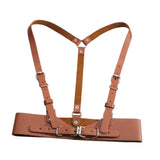 Maxbell Women's Waist Harness Belt Punk Body Waist Belt for Streetwear Festival Lady Brown