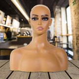 Maxbell PVC Manikin Head Wig Head Stand Necklace Stylists Female Mannequin Head Bust