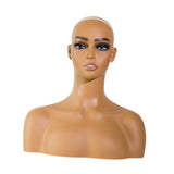 Maxbell PVC Manikin Head Wig Head Stand Necklace Stylists Female Mannequin Head Bust