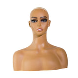 Maxbell PVC Manikin Head Wig Head Stand Necklace Stylists Female Mannequin Head Bust