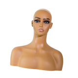 Maxbell PVC Manikin Head Wig Head Stand Necklace Stylists Female Mannequin Head Bust