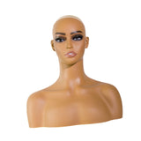 Maxbell PVC Manikin Head Wig Head Stand Necklace Stylists Female Mannequin Head Bust