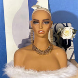 Maxbell PVC Manikin Head Wig Head Stand Necklace Stylists Female Mannequin Head Bust
