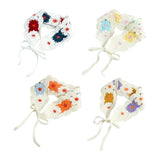 Maxbell Women Crochet Bandana Soft Handmade Comfortable Hair Accessories Photo Props red blue