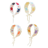 Maxbell Women Crochet Bandana Soft Handmade Comfortable Hair Accessories Photo Props red blue