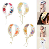 Maxbell Women Crochet Bandana Soft Handmade Comfortable Hair Accessories Photo Props red blue