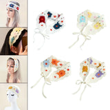 Maxbell Women Crochet Bandana Soft Handmade Comfortable Hair Accessories Photo Props red blue