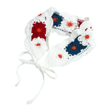 Maxbell Women Crochet Bandana Soft Handmade Comfortable Hair Accessories Photo Props red blue