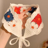 Maxbell Women Crochet Bandana Soft Handmade Comfortable Hair Accessories Photo Props red blue