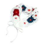 Maxbell Women Crochet Bandana Soft Handmade Comfortable Hair Accessories Photo Props red blue