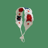 Maxbell Women Crochet Bandana Soft Handmade Comfortable Hair Accessories Photo Props red blue