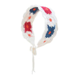 Maxbell Women Crochet Bandana Soft Handmade Comfortable Hair Accessories Photo Props red blue