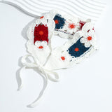 Maxbell Women Crochet Bandana Soft Handmade Comfortable Hair Accessories Photo Props red blue