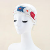 Maxbell Women Crochet Bandana Soft Handmade Comfortable Hair Accessories Photo Props red blue