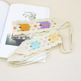 Maxbell Women Crochet Bandana Soft Handmade Comfortable Hair Accessories Photo Props blue yellow