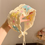 Maxbell Women Crochet Bandana Soft Handmade Comfortable Hair Accessories Photo Props blue yellow