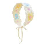 Maxbell Women Crochet Bandana Soft Handmade Comfortable Hair Accessories Photo Props blue yellow