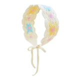 Maxbell Women Crochet Bandana Soft Handmade Comfortable Hair Accessories Photo Props blue yellow