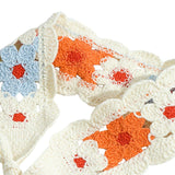 Maxbell Women Crochet Bandana Soft Handmade Comfortable Hair Accessories Photo Props blue orange