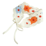 Maxbell Women Crochet Bandana Soft Handmade Comfortable Hair Accessories Photo Props blue orange