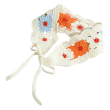 Maxbell Women Crochet Bandana Soft Handmade Comfortable Hair Accessories Photo Props blue orange