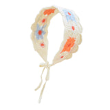 Maxbell Women Crochet Bandana Soft Handmade Comfortable Hair Accessories Photo Props blue orange