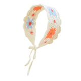 Maxbell Women Crochet Bandana Soft Handmade Comfortable Hair Accessories Photo Props blue orange