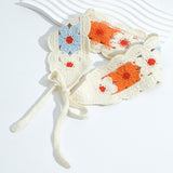 Maxbell Women Crochet Bandana Soft Handmade Comfortable Hair Accessories Photo Props blue orange