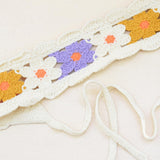 Maxbell Women Crochet Bandana Soft Handmade Comfortable Hair Accessories Photo Props yellow violet