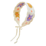 Maxbell Women Crochet Bandana Soft Handmade Comfortable Hair Accessories Photo Props yellow violet