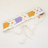 Maxbell Women Crochet Bandana Soft Handmade Comfortable Hair Accessories Photo Props yellow violet